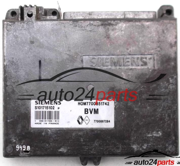 t: ECU ENGINE CONTROLLER RENAULT, SIEMENS S101715102 P, S101715102P, HOM7700851742, 7700851742 