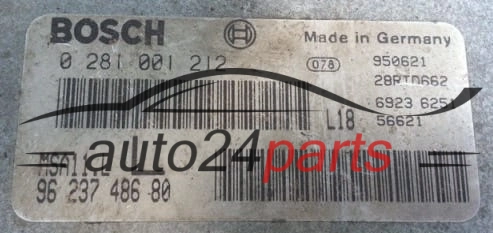 KOMPUTER STEROWNIK SILNIKA CITROEN PEUGEOT  BOSCH 0 281 001 212, 0281001212, 96 237 486 80, 9623748680