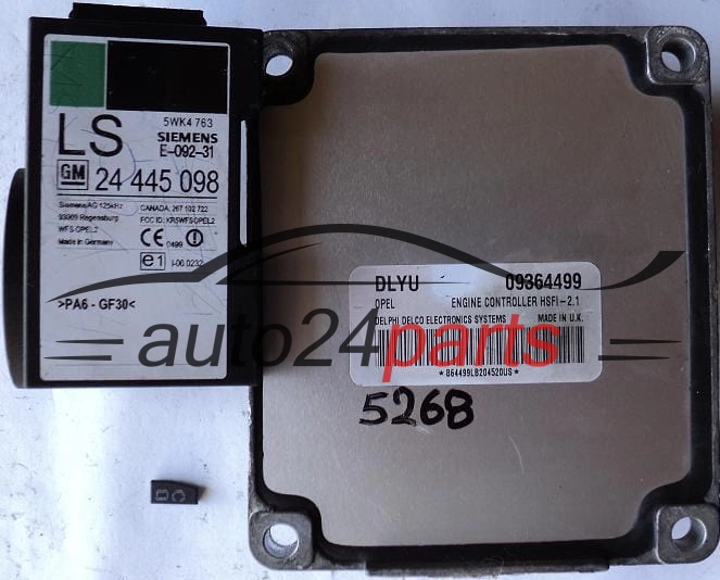 CENTRALINA MOTORE OPEL ASTRA CORSA ZAFIRA DELPHI DELCO 09364499 DLYU, 09364499DLYU, HSFI-2.1