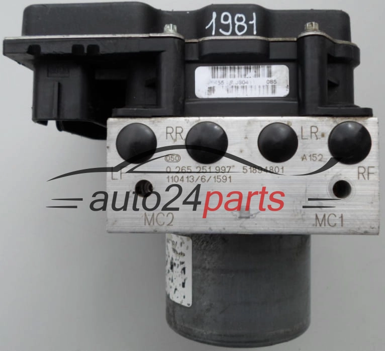Aντλία αβς  FIAT PUNTO EVO BOSCH 0 265 251 997,  51894801, 0 265 951 832