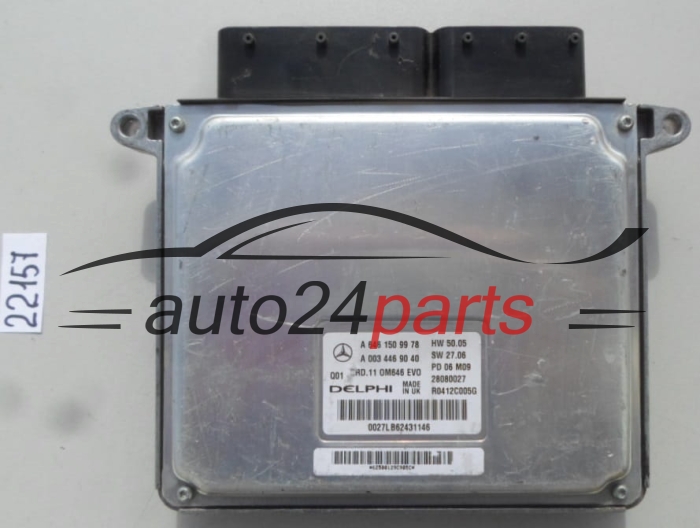 CALCULATEUR MOTEUR MERCEDES W211 CRD.11 DELPHI 28080027, A 646 150 99 78, A6461509978, A 003 446 90 40, A0034469040