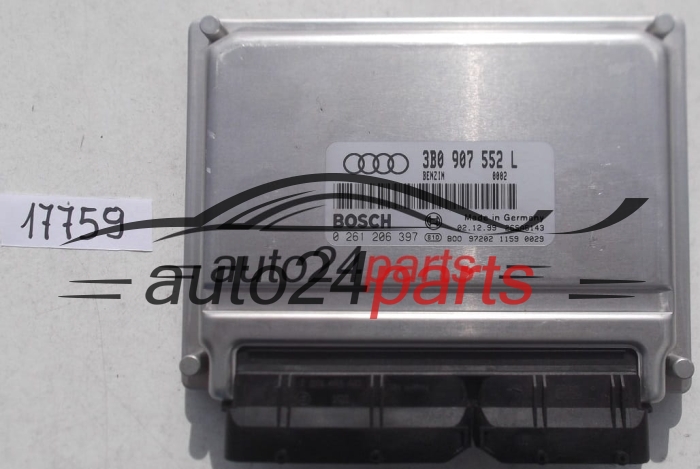 CALCULATEUR MOTEUR AUDI A4, A6 2.4 V6, BOSCH 0 261 206 397, 0261206397, 3B0 907 552 L, 3B0907552L