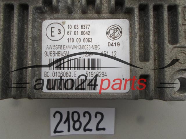 CENTRALITA DE MOTOR FIAT PUNTO EVO IAW5SF8.E5, IAW5SF8E5, 51918294