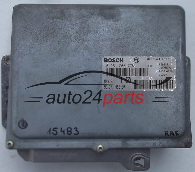 KOMPUTER STEROWNIK SILNIKA PEUGEOT 106, CITROEN ZX 1.4, BOSCH 0 261 200 778, 0261200778, 96 171 498 80, 9617149880
