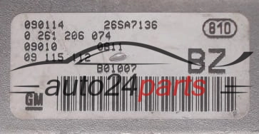 ECU ENGINE CONTROLLER OPEL CORSA C 1.2 Z12XE BOSCH 0 261 206 074