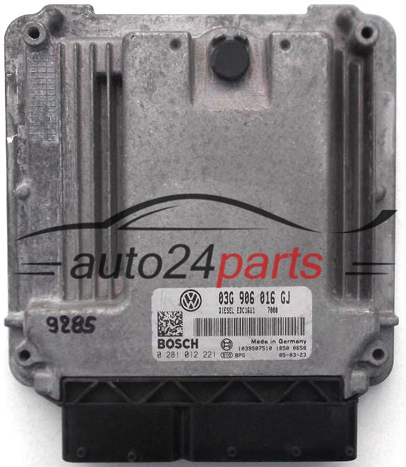 CENTRALINA MOTORE VW VOLKSWAGEN GOLF V 1.9, BOSCH 0 281 012 221, 0281012221, 03G 906 016 GJ, 03G906016GJ