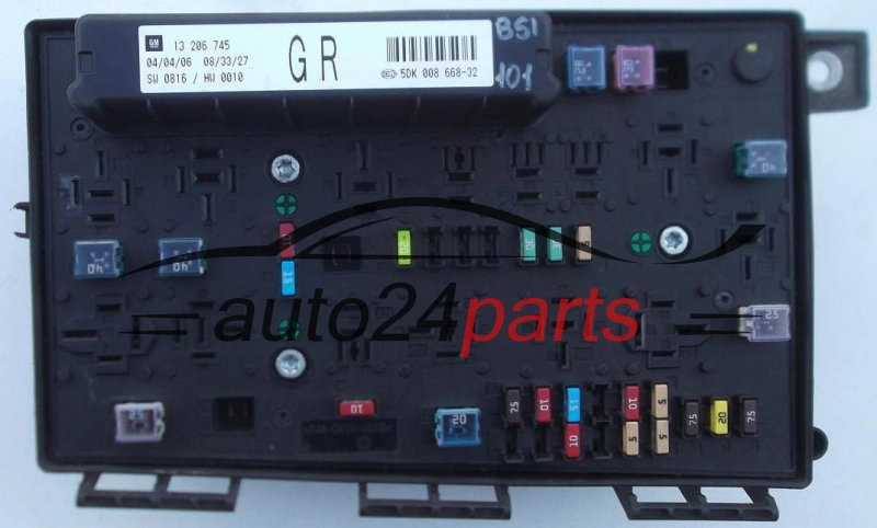 CAJA ELECTRICA DE FUSIBLES Y RELES OPEL GM 13 206 745 GR HELLA 5DK 008 668-32
