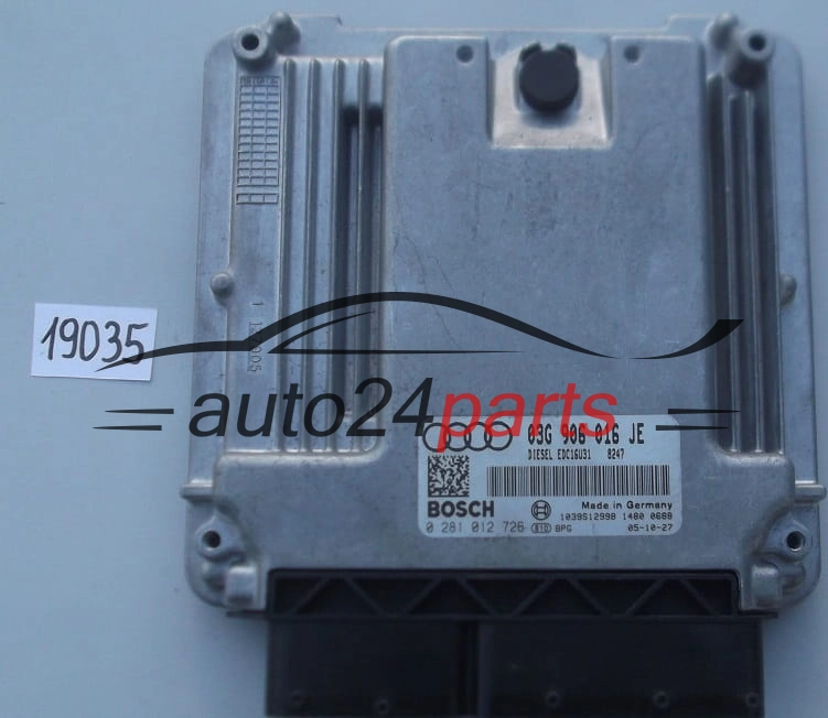 KOMPUTER STEROWNIK SILNIKA AUDI A4 BOSCH 0 281 012 726, 0281012726, 03G 906 016 JE, 03G906016JE, EDC16U31