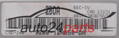 KOMPUTER STEROWNIK SILNIKA FORD SIERRA VISTEON 92BB-12A650-DA, 92BB12A650DA, 2BDA, CSD-240