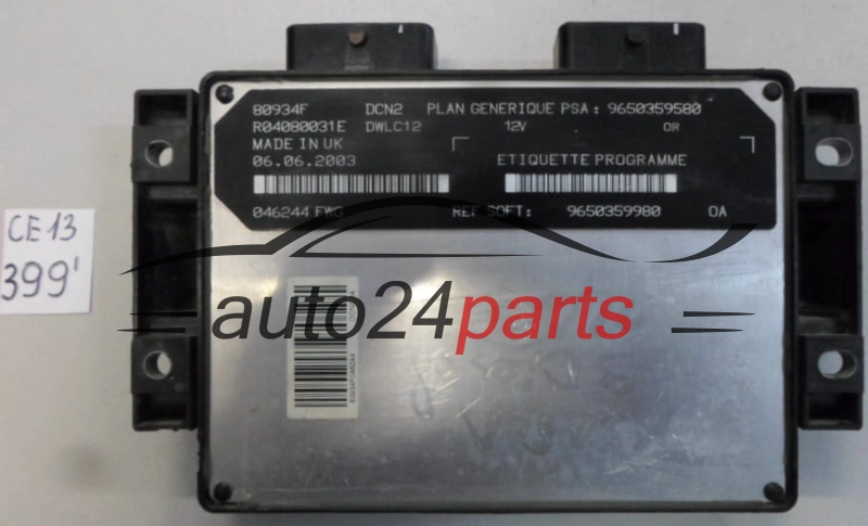 CENTRALINA MOTORE CITROEN PEUGEOT 1.9 D R04080031E, 9650359980, 9650359580