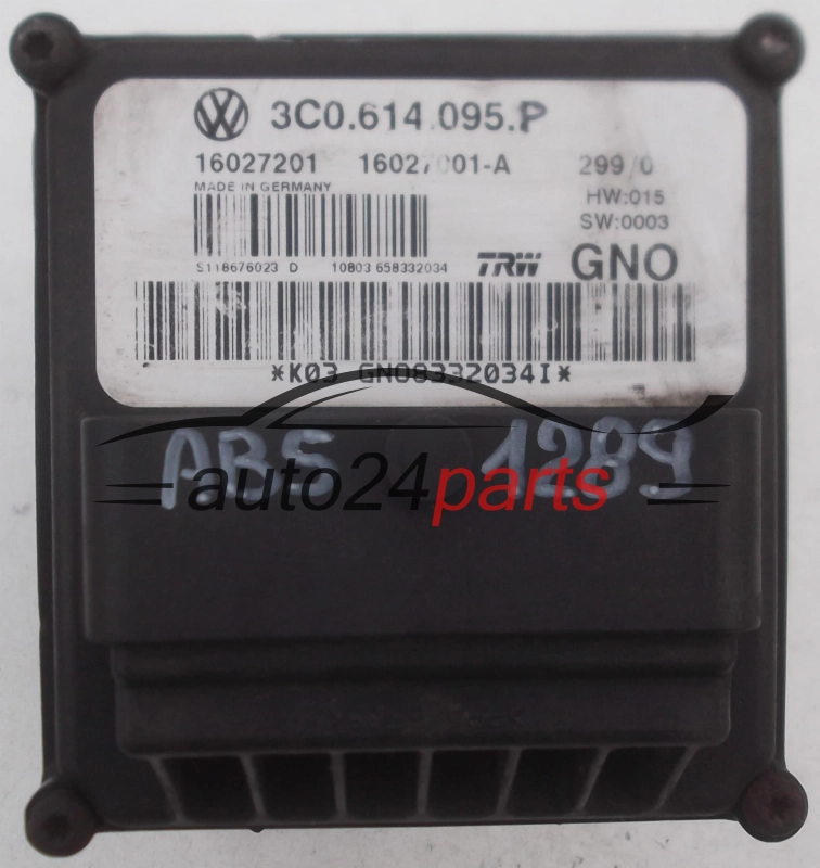 BOMBA HIDRAULICA Y CENTRALITA ABS VOLKSWAGEN  3C0.614.095.P, 3C0614095P, TRW 16027001-A, 16027001A, 16027201, S118676023D 