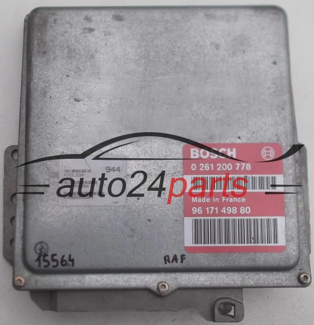 KOMPUTER STEROWNIK SILNIKA PEUGEOT 106, CITROEN ZX 1.4, BOSCH 0 261 200 778, 0261200778, 96 171 498 80, 9617149880, MA3.0 10