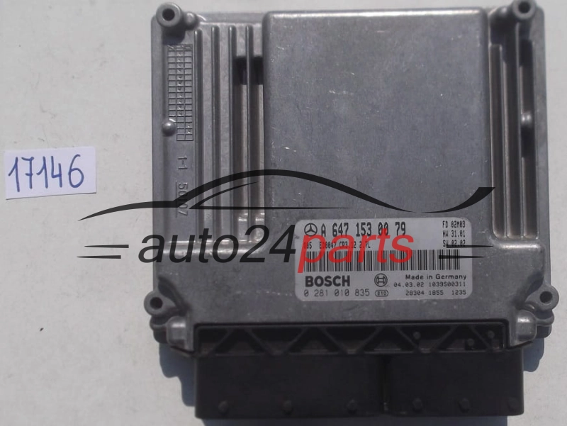 Μονάδα Ελέγχου Κινητήρα MERCEDES W211 E270 2.7 CDI BOSCH 0 281 010 835, 0281010835, A 647 153 00 79, A6471530079, 6471530079