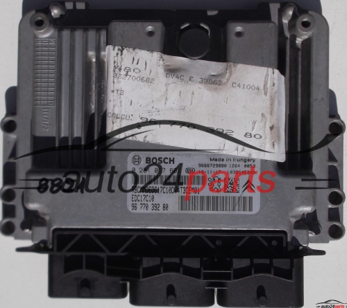 ECU ENGINE CONTROLLER PEUGEOT 206, 207 1.6 HDI, BOSCH 0 281 017 601, 0281017601, 96 770 392 80, 9677039280, EDC17C10