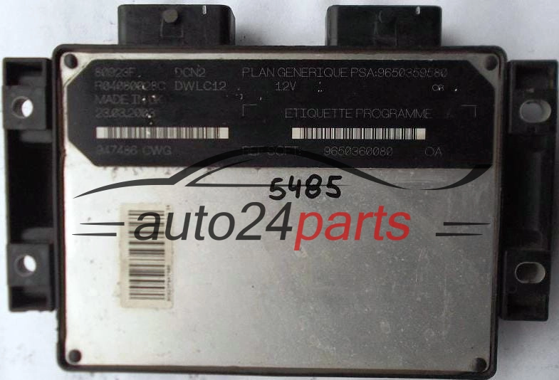 CENTRALINA MOTORE CITROEN BERLINGO 1.9 LUCAS R04080028C, PSA 9650359580 SOFT 9650360080, DCN2, DWLC12