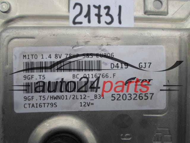 Centralita de motor Alfa Romeo MiTo 52032657 9GF.T5