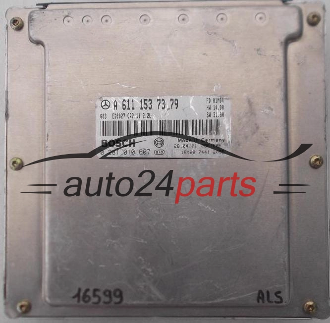 Μονάδα Ελέγχου Κινητήρα MERCEDES C220 2.2CDI, BOSCH 0 281 010 607, 0281010607, A 611 153 73 79, A6111537379