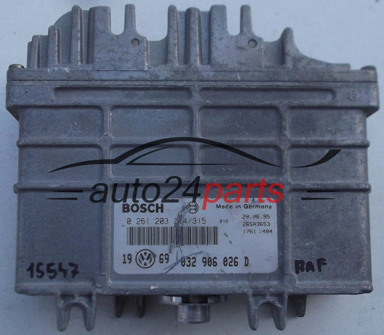 KOMPUTER STEROWNIK SILNIKA VW VOLKSWAGEN GOLF III, PASSAT, AUDI, SEAT 1.6, BOSCH 0 261 203 314/315, 0261203314, 0261203315, 032 906 026 D, 032906026D