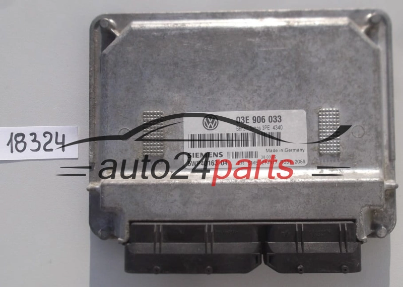 KOMPUTER STEROWNIK SILNIKA VOLKSWAGEN POLO 1.2 SIEMENS 5WP40163 04, 5WP4016304, 03E 906 033 , 03E906033, SIMOS 3PE 4340