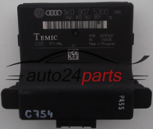 CONFORT MODULE VOLKSWAGEN AUDI GATEWAY TEMIC 1K0907530D / 1K0 907 530 D / 1K0907951 / 1K0 907 951 