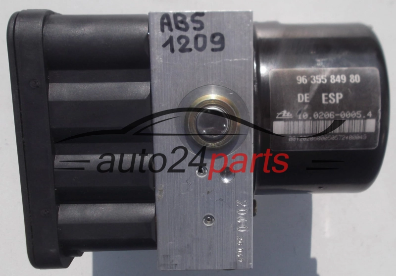 POMPE HYDRAULIQUE ET CALCULATEUR dABS CITROEN C5 96 355 849 80, 9635584980, ATE 10.0206-0005.4, 10020600054, 10.0960-1113.3, 10096011133