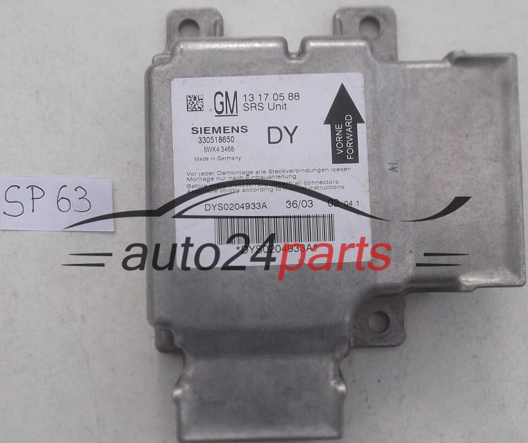 STEROWNIK MODUL PODUSZEK POWIETRZNYCH OPEL VECTRA C SIGNUM GM 13 17 05 88 DY