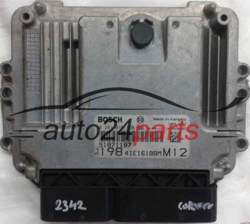 ECU ENGINE CONTROLLER FIAT BRAVO 1.6 MJET 51871187 BOSCH 0281016198, 0 281 016 198, 1984IE161BBMM12, 1039S36367 
