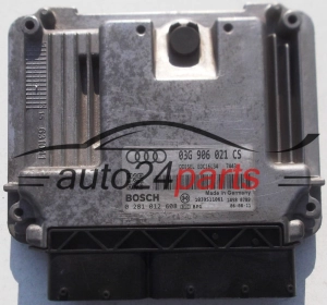 ΜΟΝΑΔΑ ΕΛΕΓΧΟΥ ΚΙΝΗΤΗΡΑ AUDI A3 1.9 TDI 03G906021CS, 03G 906 021 CS, BOSCH 0 281 012 608, 0281012608, DIESEL EDC16U34 7443, 1039S11061