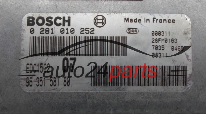CENTRALINA MOTORE PEUGEOT 307 2.0 HDI BOSCH  96 351 581 80