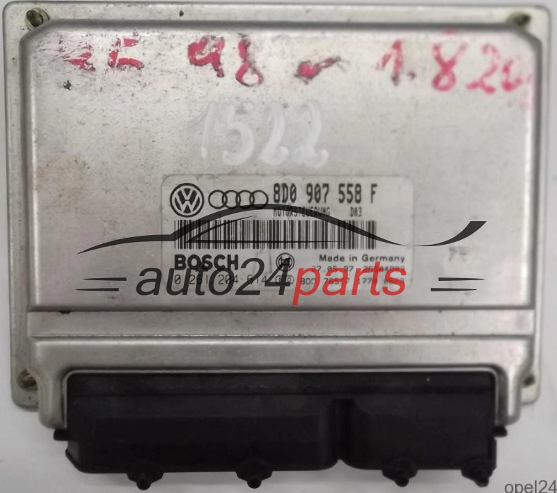 CALCULATEUR MOTEUR AUDI A4 VW PASSAT 1.8 8D0907558F, 8D0 907 558 F, BOSCH 0261204614, 0 261 204 614, MOTORSTEUERUNG D03 28SA4983