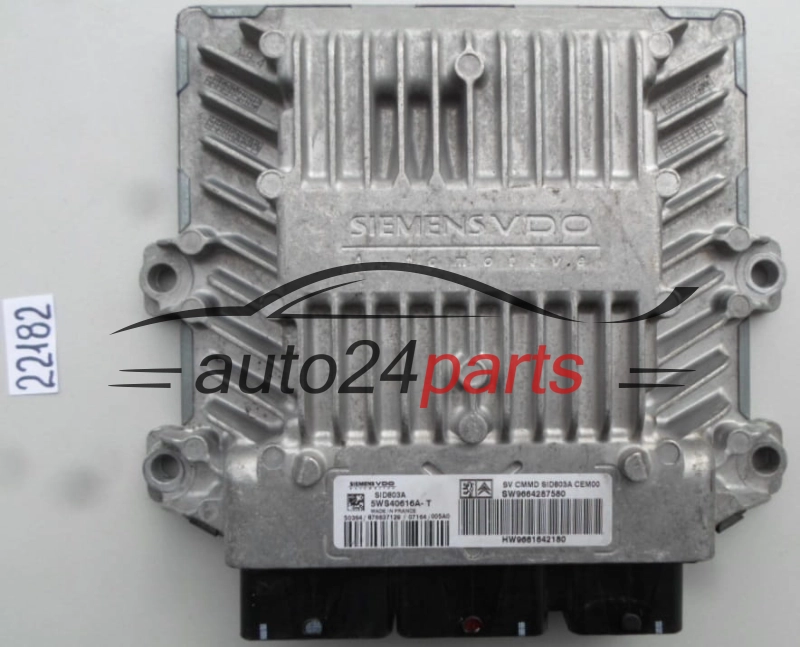 CALCULATEUR MOTEUR CITROEN 2.0 HDI 5WS40616A-T, 5WS40616AT, 9661642180, 9664287580, SID803A
