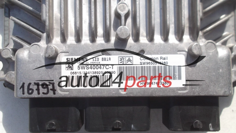 Μονάδα Ελέγχου Κινητήρα CITROEN C5 2.0 HDI SIEMENS 5WS40047C-T, 5WS40047CT