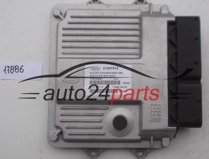 KOMPUTER STEROWNIK SILNIKA FORD KA NUOVA 1.3 CDTI MAGNETI MARELLI MJD 6F3.F2,  51847810, 71600.193.01