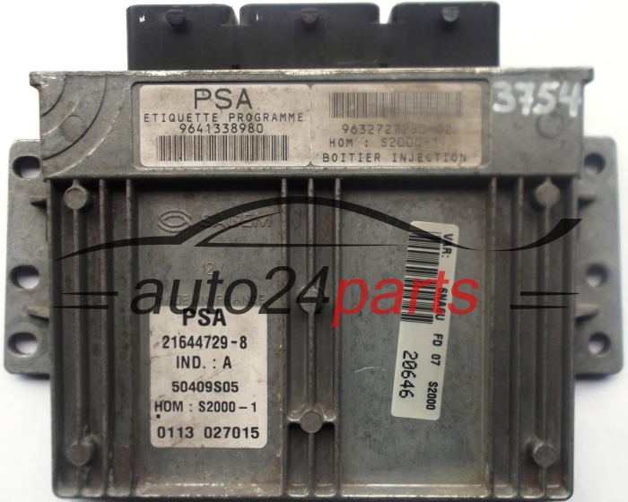 ECU ENGINE CONTROLLER CITROEN XSARA PICASSO 1.8 Sagem 21644729-8, PSA 9641338980, 9632727280-02