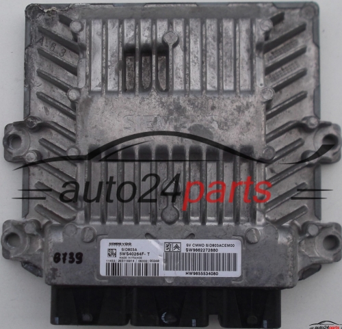 ECU ENGINE CONTROLLER PEUGEOT 407 2.0 HDI, SIEMENS 5WS40264F-T, 5WS40264FT, SID803A, SW9662272880, HW9655534080