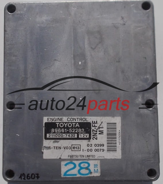 MOTORSTEUERGERÄT ECU STEUERGERÄT  TOYOTA YARIS VERSO FUJITSU 211000-7432, 89661-52282
