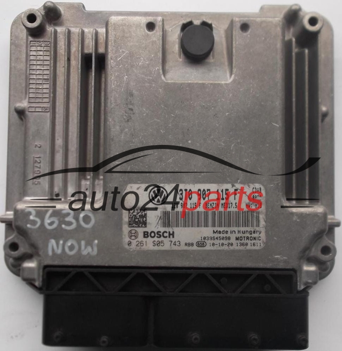 KOMPUTER STEROWNIK SILNIKA SKODA OCTAVIA 1.8 TSI 3T0907115F, 3T0 907 115 F, 1Z0907115F, 1Z0 907 115 F, BOSCH 0261S05743, 0 261 S05 743, BENZIN MED 17.5 CDAB