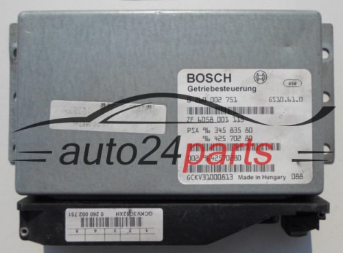 Computador caixa de velocidades automática CITROEN PEUGEOT BOSCH 0 260 002 751,  96 345 835 80