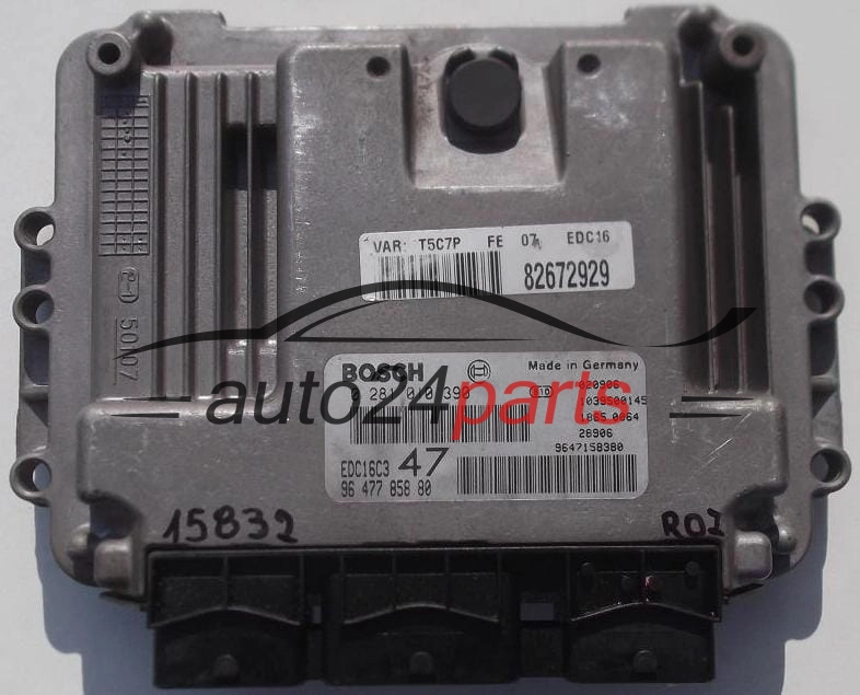 CENTRALINA MOTORE PEUGEOT 307 1.4 HDI BOSCH 0 281 010 390, 0281010390, 96 477 858 80, 9647785880, 9647158380, 1039S00145, EDC16C3 47 