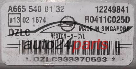 CENTRALINA DO MOTORE SSANG YONG REXTON 2.7 CDI A665 540 01 32, A6655400132, 12249841, R0411C025D, DZLC