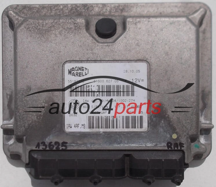 KOMPUTER STEROWNIK SILNIKA FIAT SEICENTO 1.1, 55187372, 61600.627.05, 6160062705, IAW 4AF.M9/HW204/1902-27H, IAW4AFM9HW204190227H, IAW 4AF.M9, IAW4AFM9 