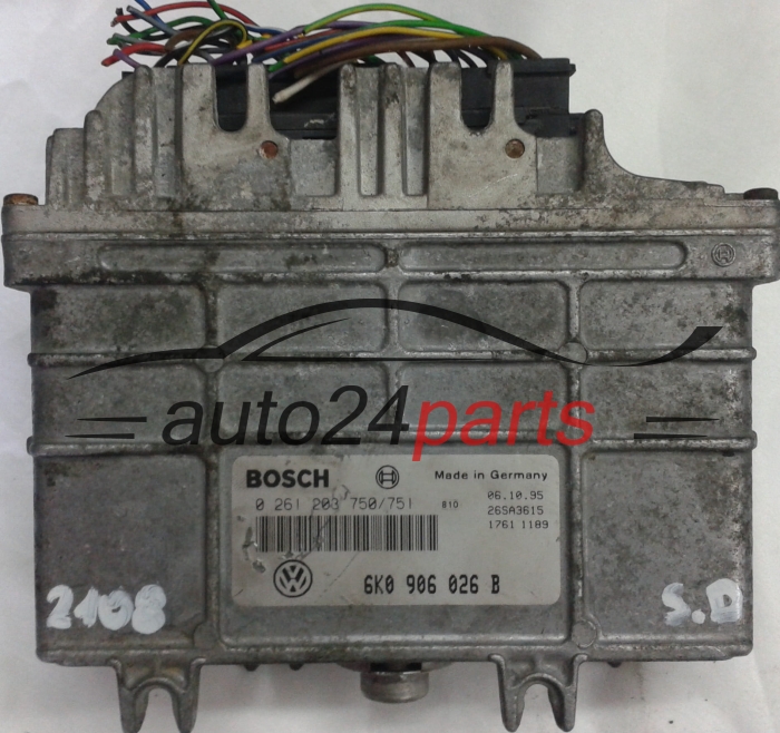 KOMPUTER STEROWNIK SILNIKA SEAT IBIZA CORDOBA 1.4 ABD BOSCH 0 261 203 750/751, 0261203750, 0261203751, 6K0 906 026 B, 6K0906026B