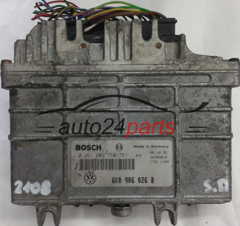 KOMPUTER STEROWNIK SILNIKA SEAT IBIZA CORDOBA 1.4 ABD BOSCH 0 261 203 750/751, 0261203750, 0261203751, 6K0 906 026 B, 6K0906026B