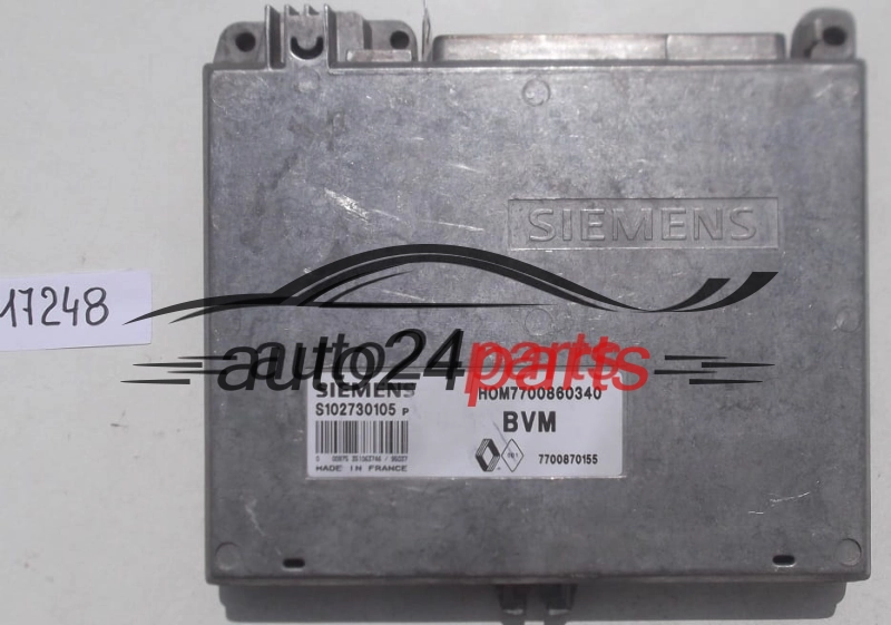 ECU ENGINE CONTROLLER RENAULT 19 SIEMENS S102730105 P, S102730105P, 7700860340, 7700870155 