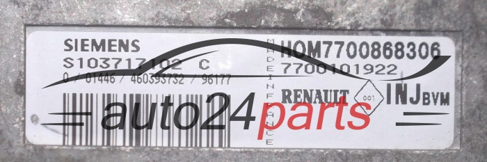 Μονάδα Ελέγχου Κινητήρα RENAULT MEGANE SIEMENS S103717102 C, HOM 7700868306