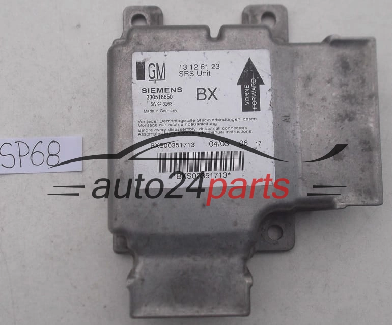 STEROWNIK MODUL PODUSZEK POWIETRZNYCH OPEL VECTRA C SIGNUM GM 13 12 61 23 BX