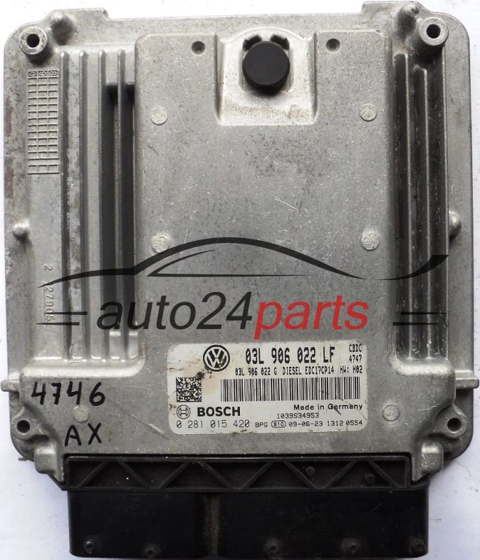 Μονάδα Ελέγχου Κινητήρα VOLKSWAGEN GOLF 2.0 TDI BOSCH 0 281 015 420, 0281015420, 03L 906 022 LF, 03L906022LF