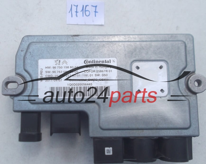ECU CENTRALITA DE MOTOR START-STOP CITROEN PEUGEOT CONTINENTAL HW 96 750 158 80-03