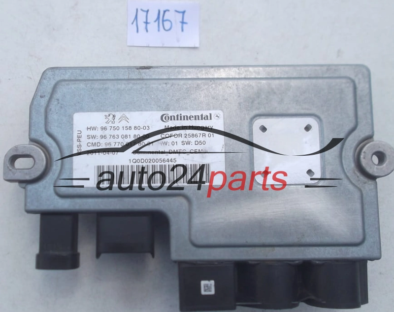 ECU CENTRALITA DE MOTOR START-STOP CITROEN PEUGEOT CONTINENTAL HW 96 750 158 80-03