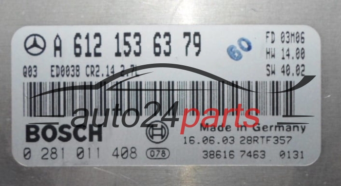 CENTRALINA MOTORE MERCEDES ML 270 CDI BOSCH  0281011408,  A6121536379